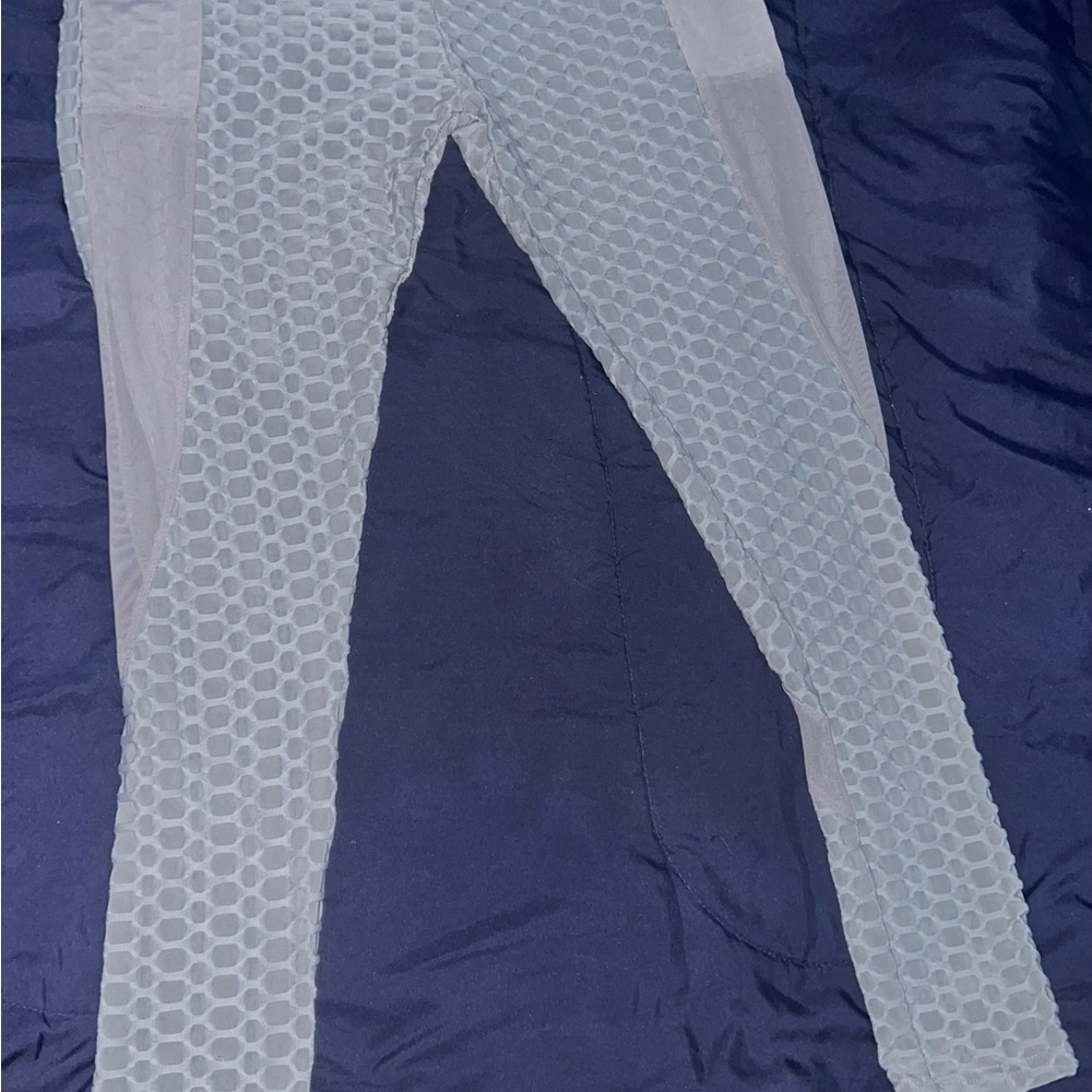 Gray Honeycomb Pattern Leggings